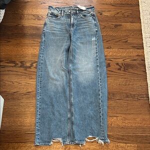 American Eagle Outfitters Blue Distressed Denim Skirt